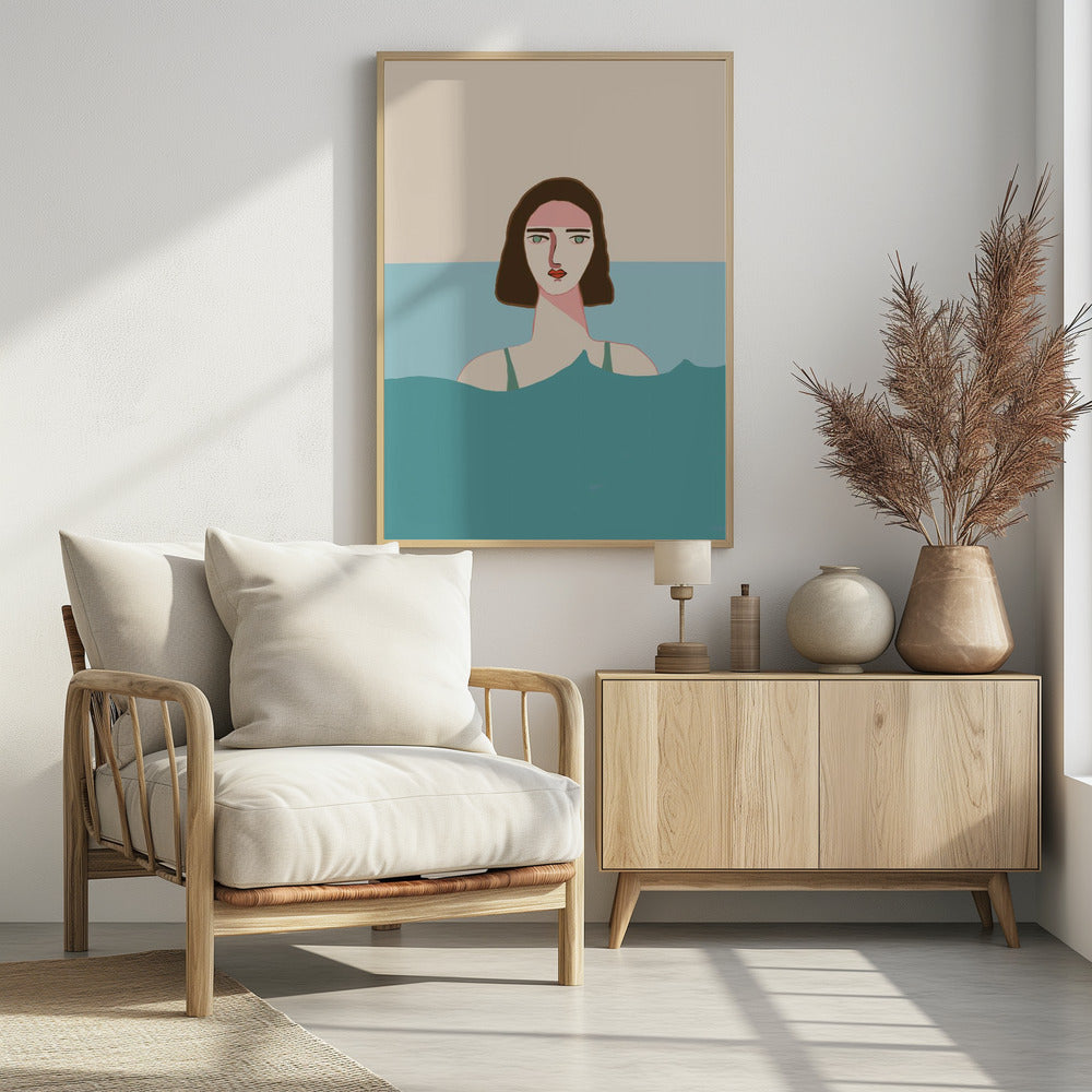Ozeanschwimmerin Brünette | Poster