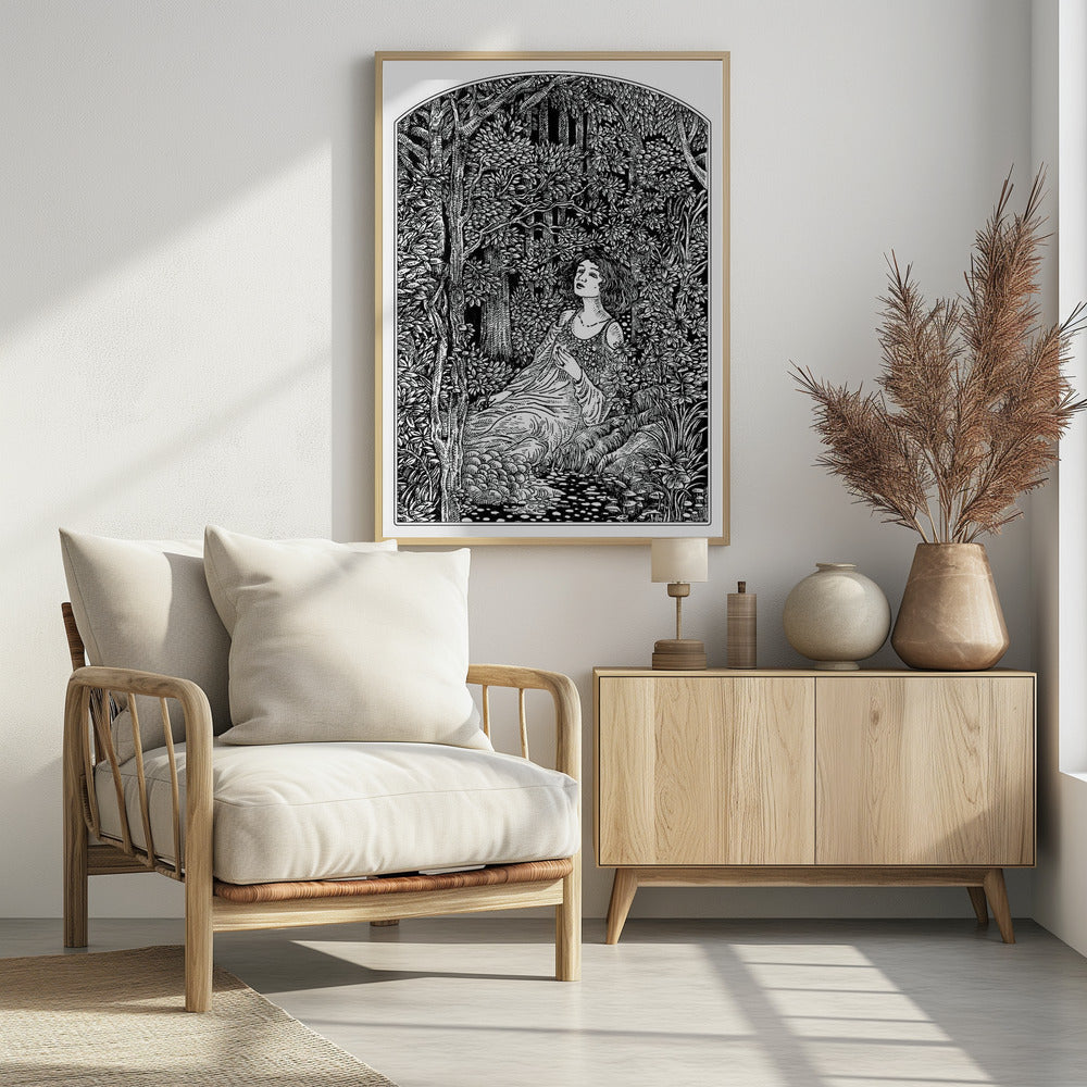 Frau im Wald | Poster