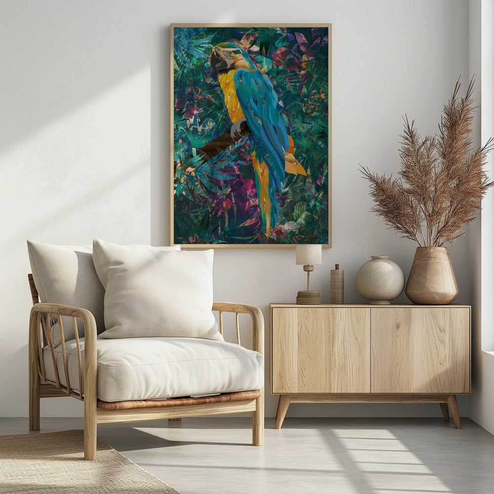 Tropischer Blumendschungel – Ara | Poster