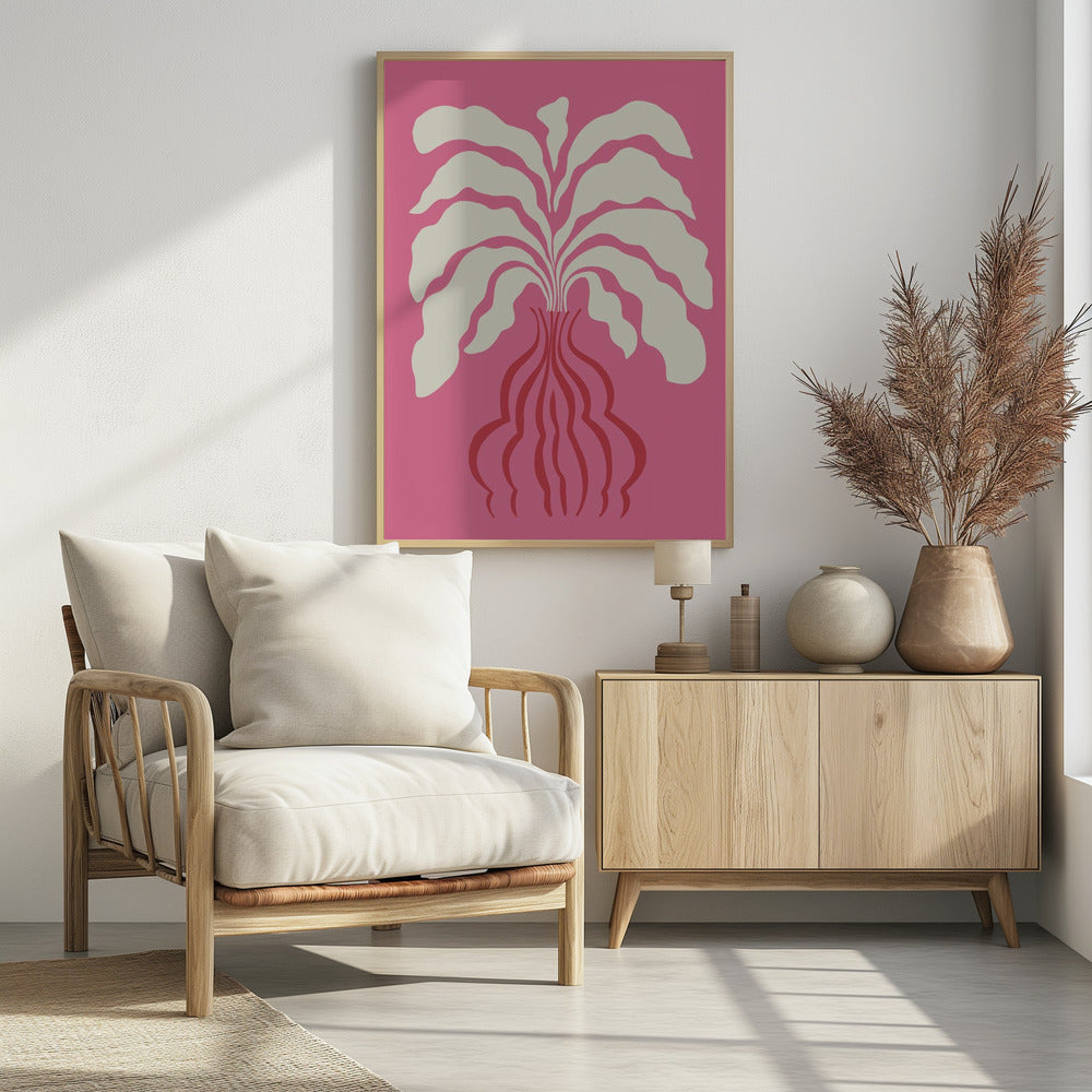 Minimalistisches Blatt und Vase | Poster