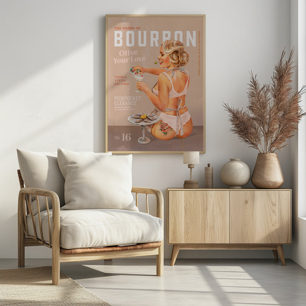Bourbon Babe Vol 16 Vintage Vodka Martini Pin Up Girl | Poster