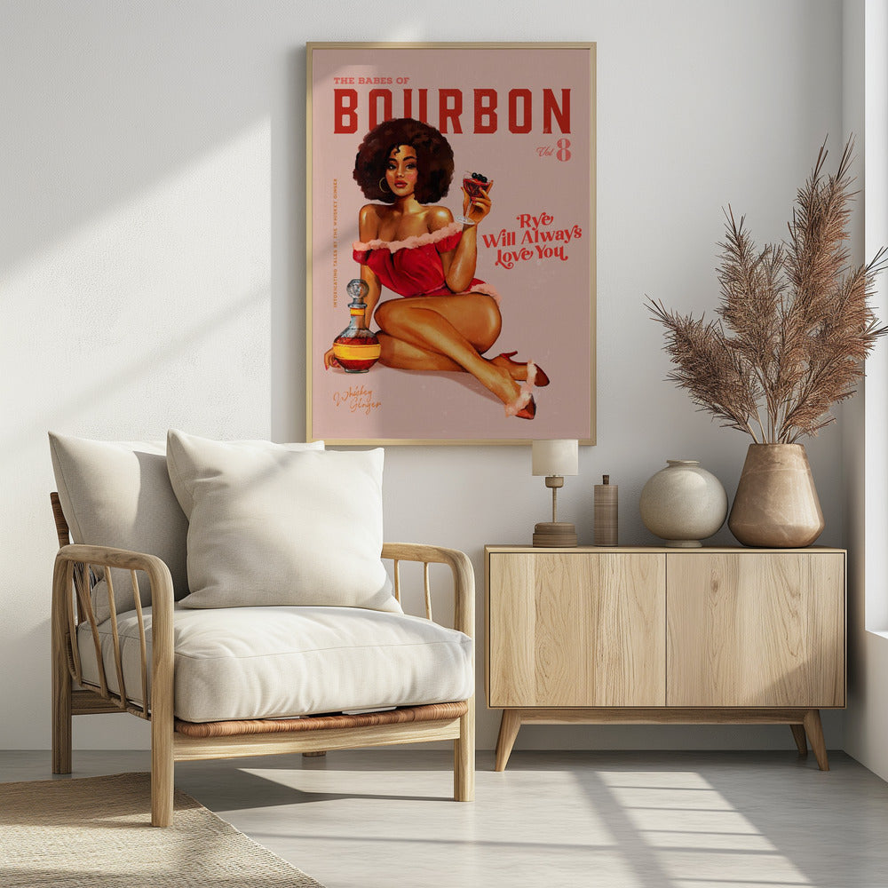 Babes of Bourbon, Band 8, Vintage-Pinup-Girl mit Afro | Poster