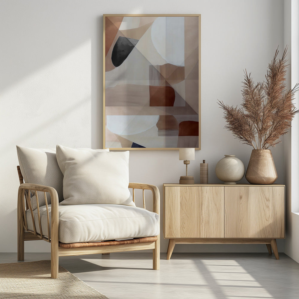 Abstract Copper Neutral Tone Painting 2 | Poster