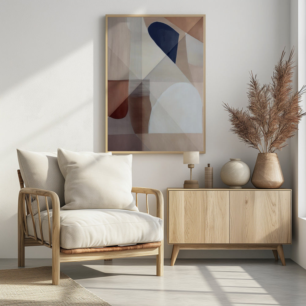 Abstract Copper Neutral Tone Painting 1 | Poster