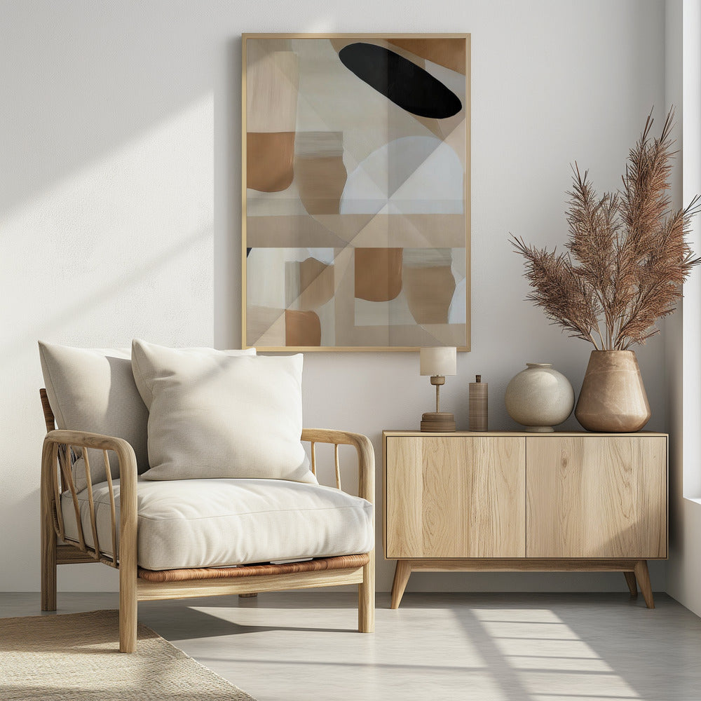 Abstract Copper Neutral Tone Painting 3 | Poster