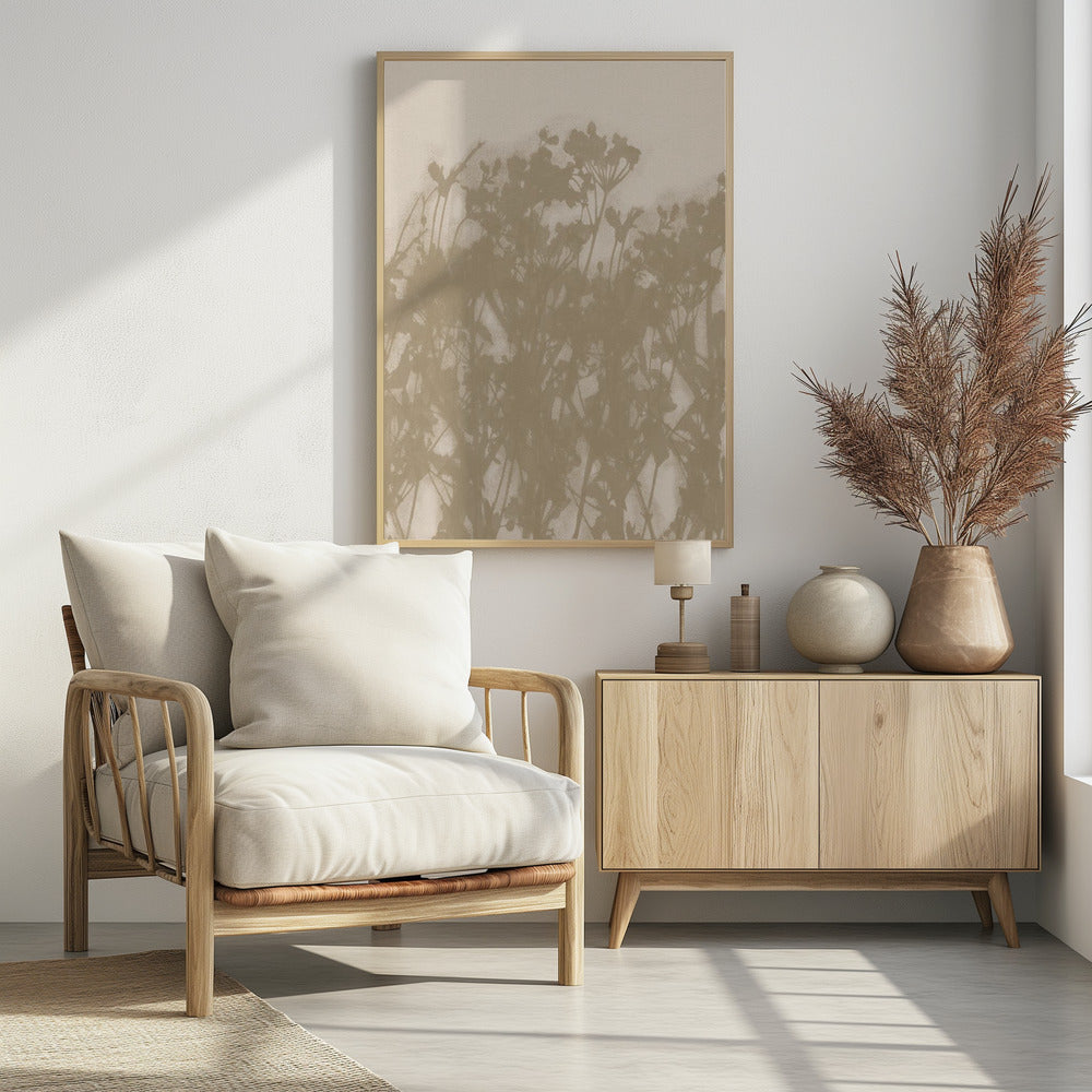 Wild Meadow in Ochre and White | Poster