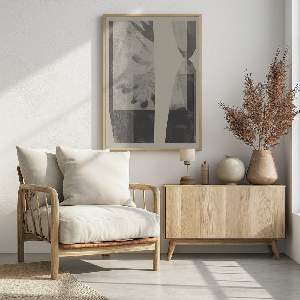 Neutral Organic Shapes in taupe and white | Poster