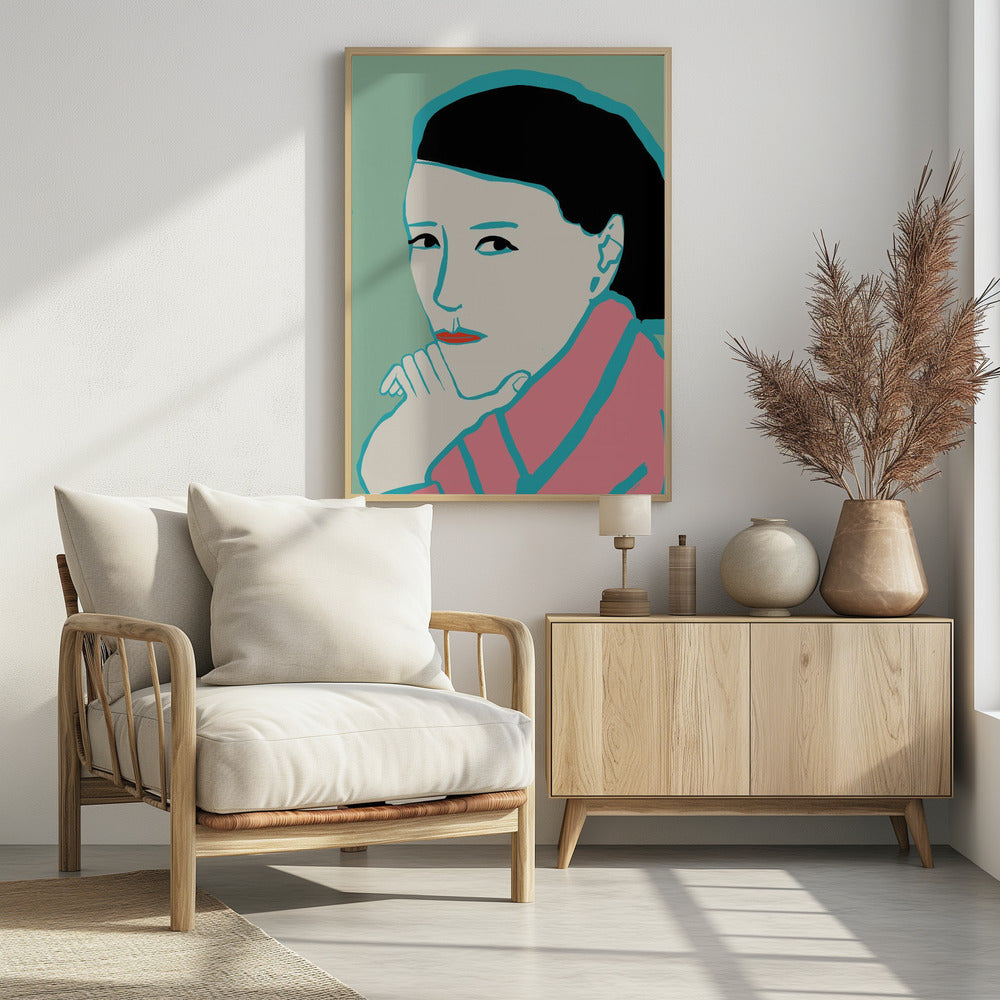 Frau schaut | Poster