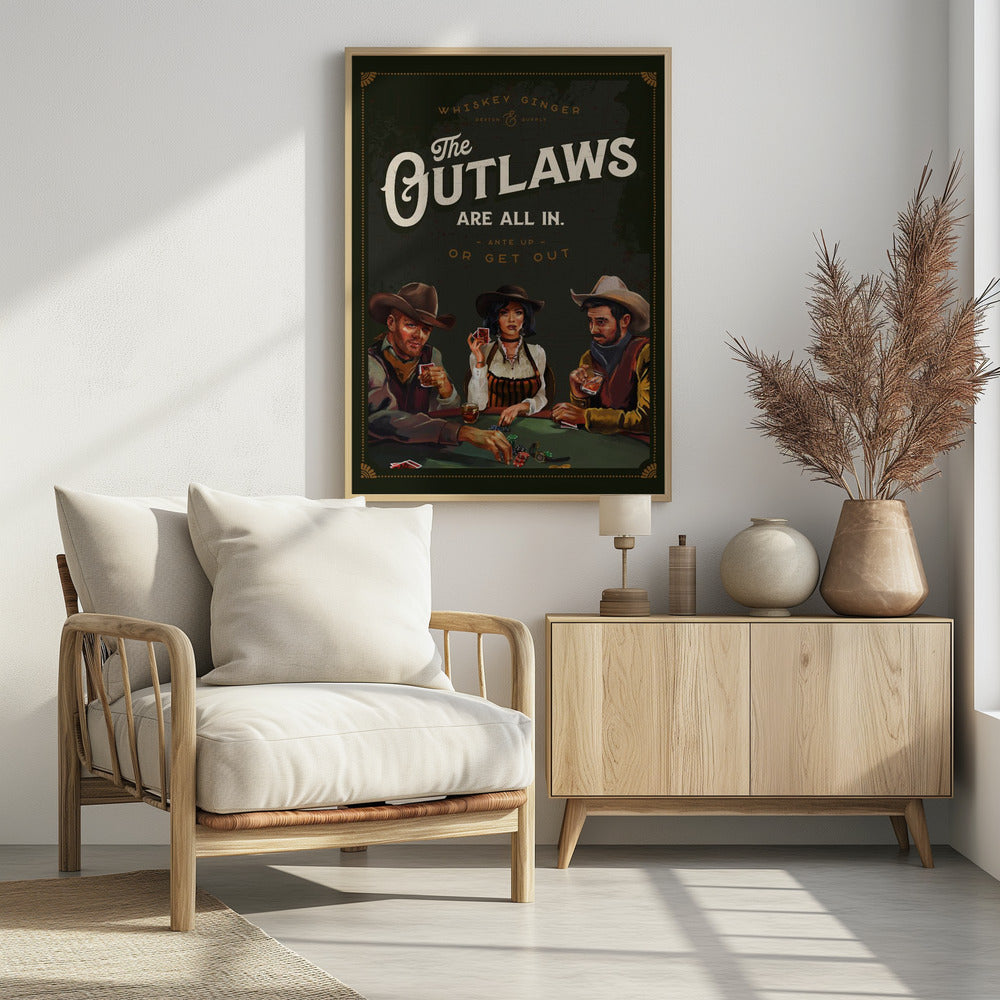 Outlaws sind alle in cooler Cowboy-Poker-Kunst | Poster