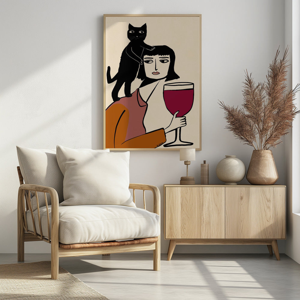 Wein- und Katzenliebhaber | Poster