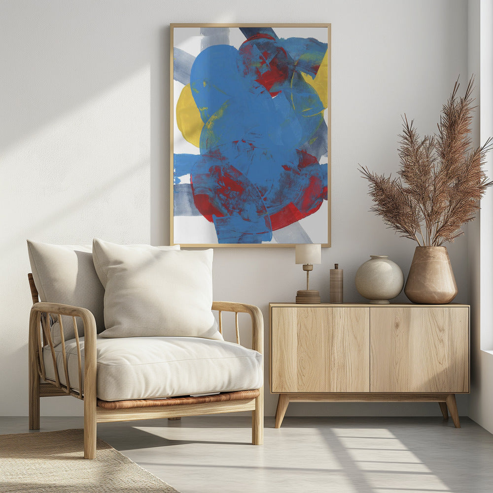 Abstrakte blau-rot-gelbe Formen 2 | Poster