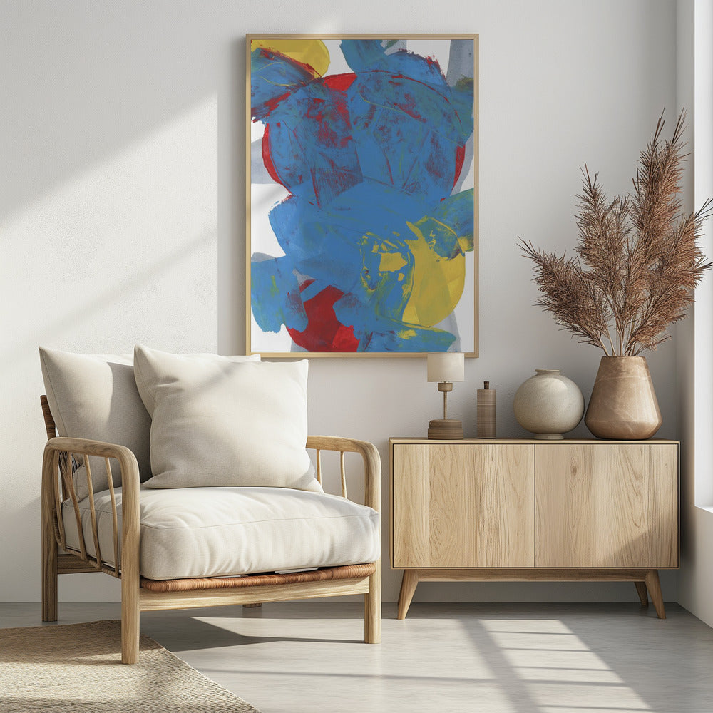 Abstrakte blau-rot-gelbe Formen 1 | Poster
