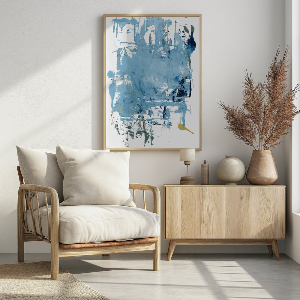 Abstrakte blaue Kratzer 1 | Poster