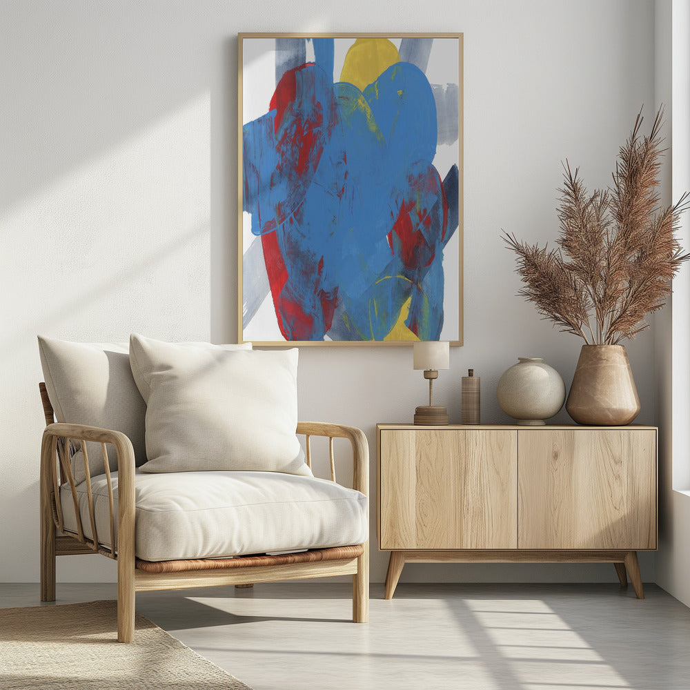 Abstrakte blau-rot-gelbe Formen 3 | Poster