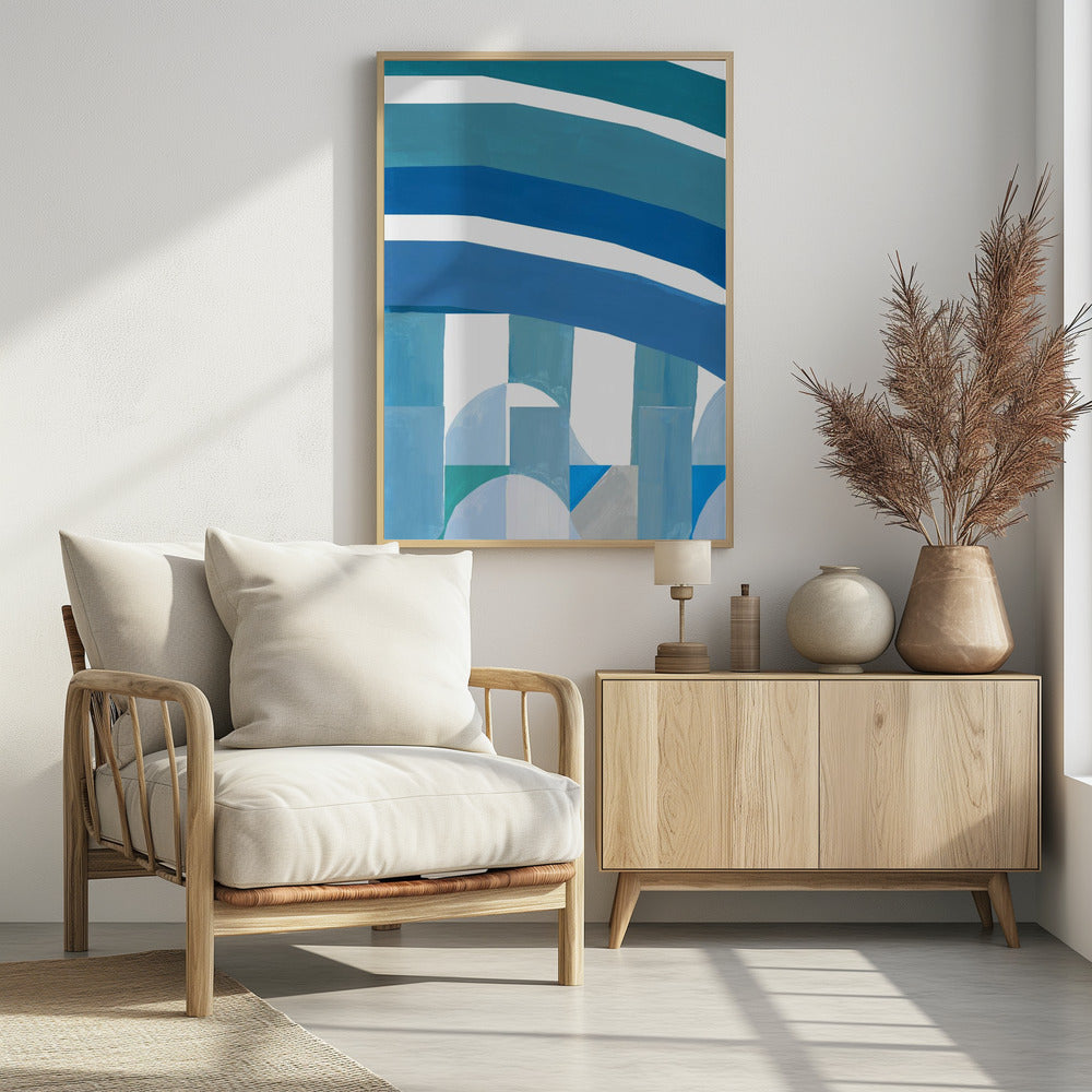 Blaue französische Streifen 3 | Poster