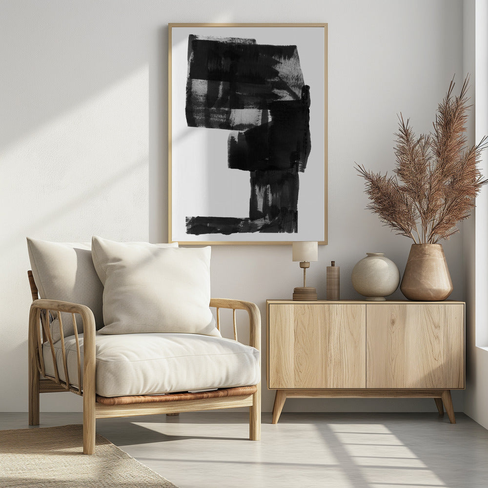 Abstrakte Komposition in Schwarzweiß Nr. 2 | Poster