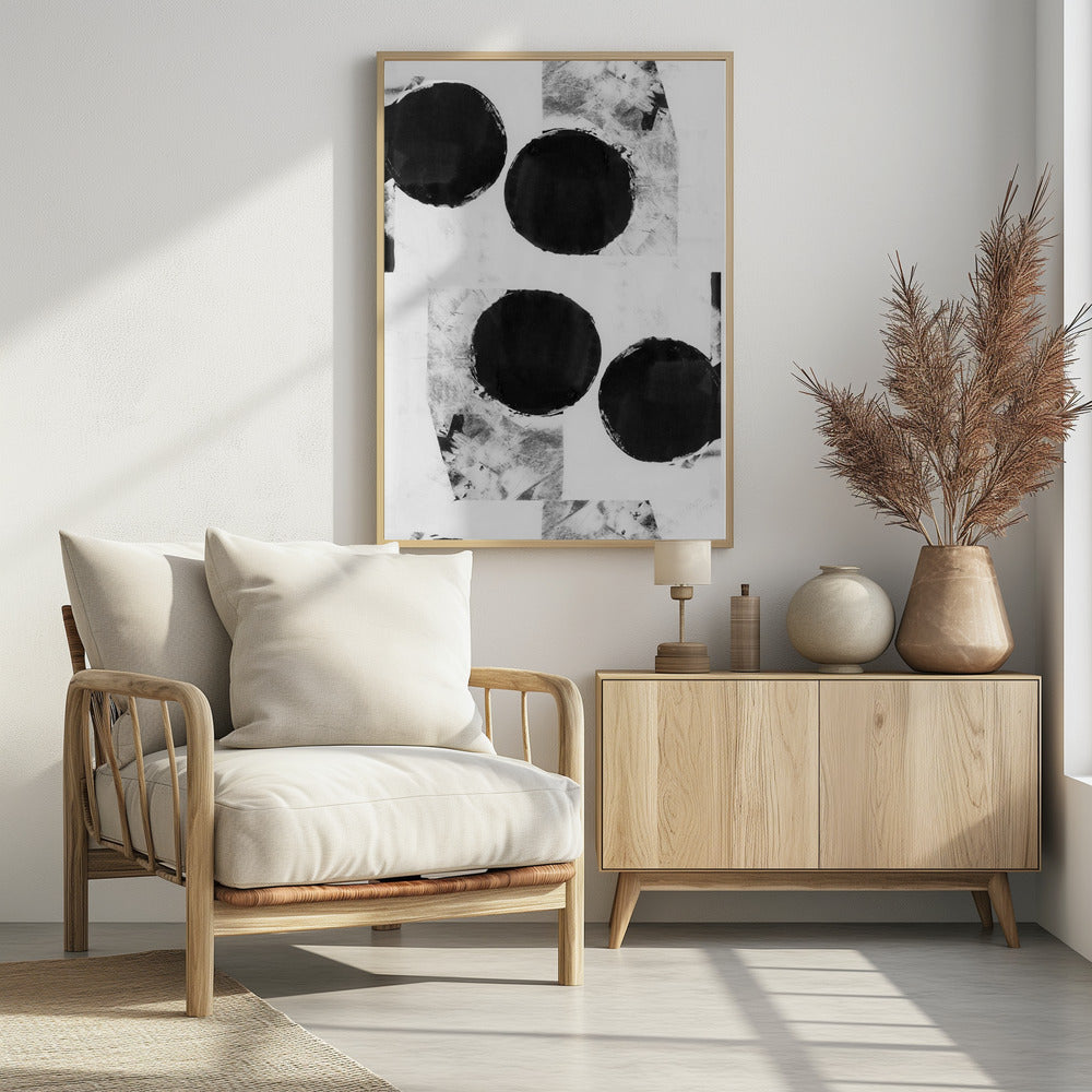 Abstrakte Punkte in Schwarz und Weiß 6 | Poster