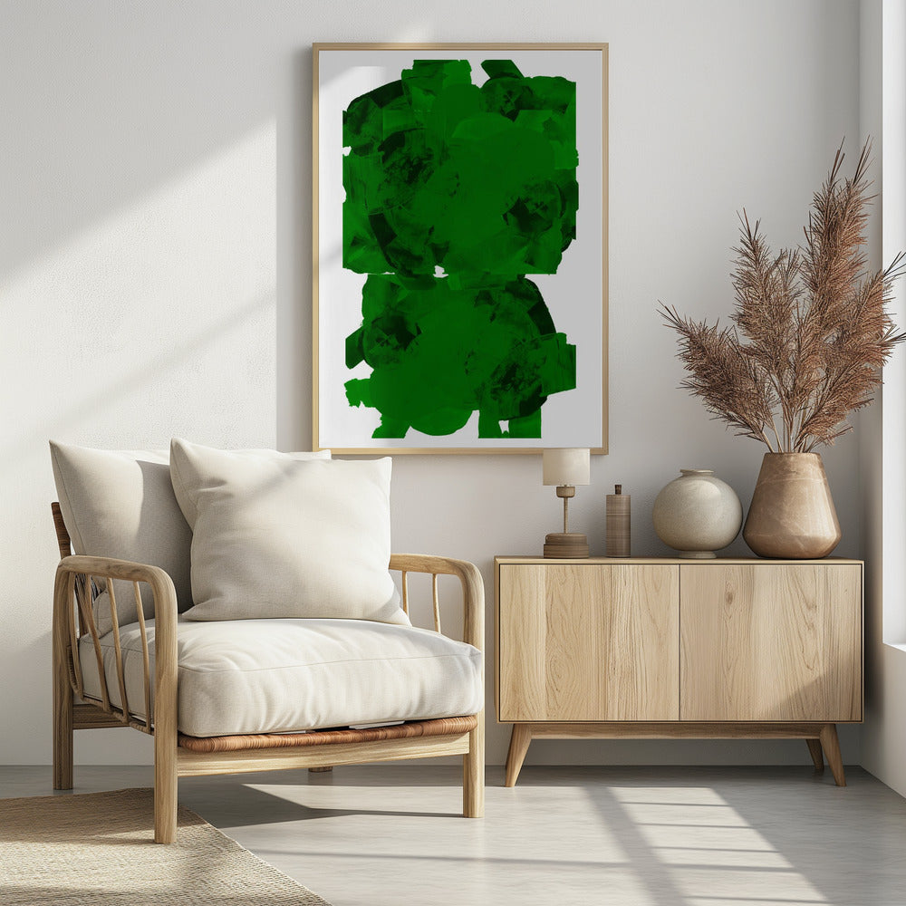 Abstrakte Komposition in Grün und Schwarz Nr. 2 | Poster