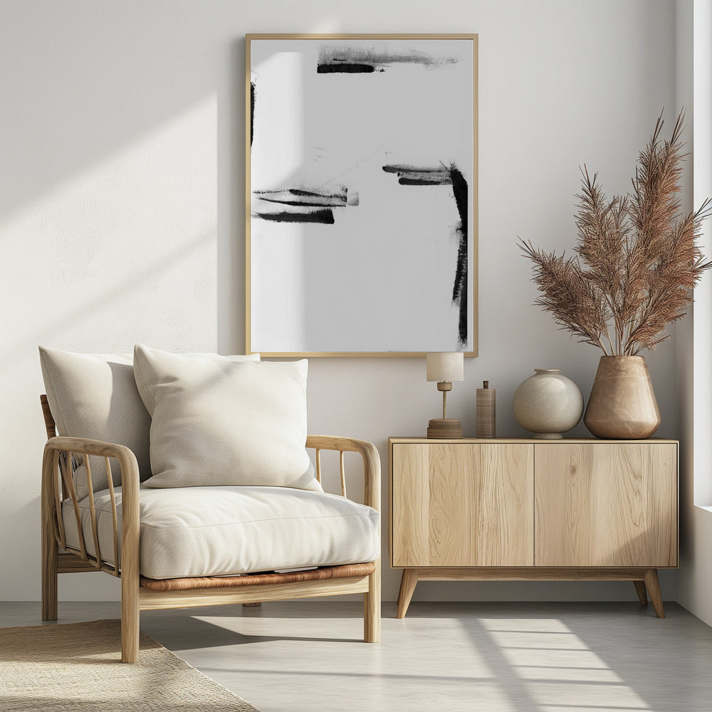 Minimal Black and White Abstract 1 | Poster