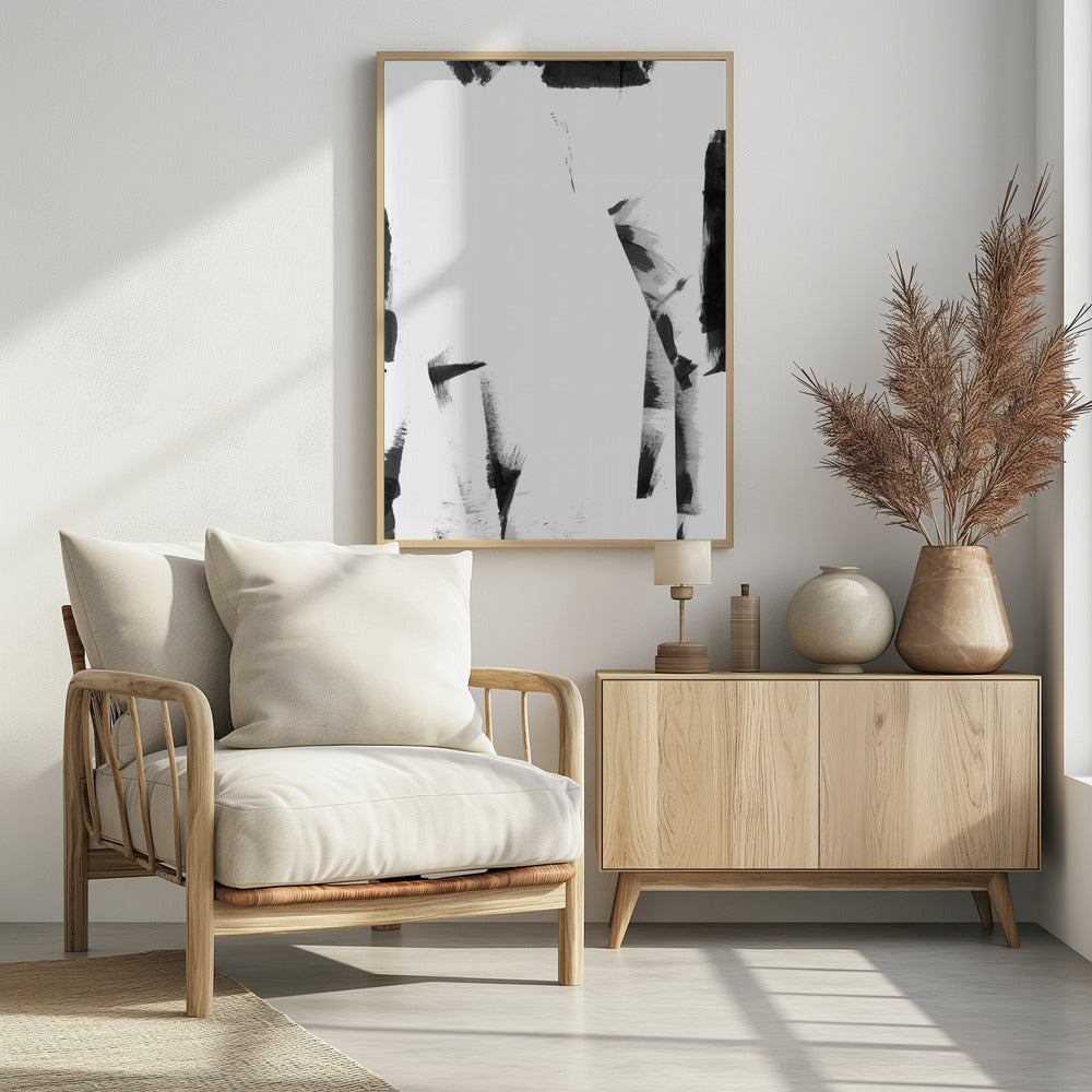 Minimalistisches Schwarz-Weiß-Abstrakt 3 | Poster