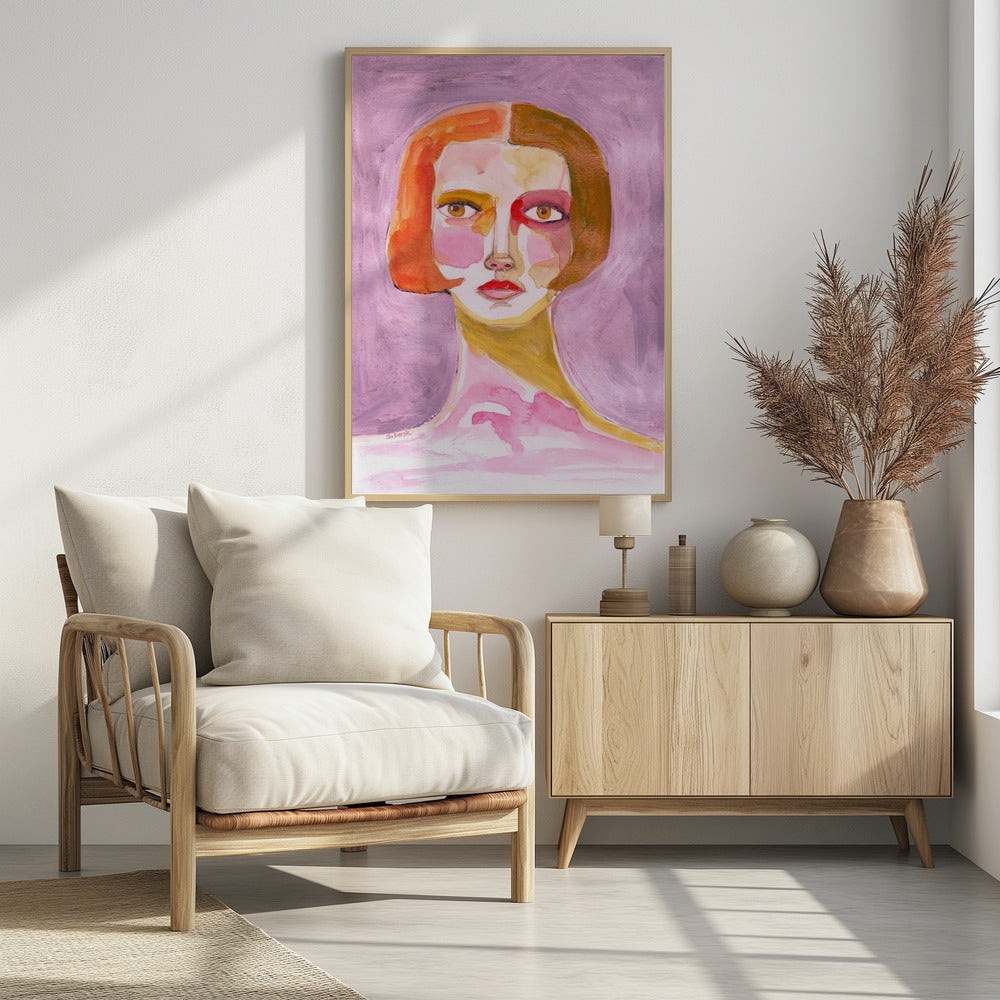 Dame mit Bob-Haarschnitt Mauve Lila | Poster