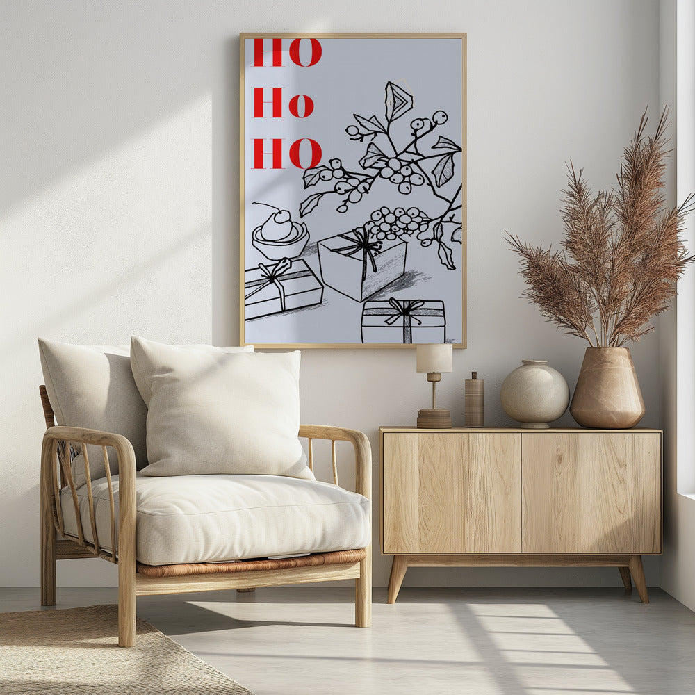 Schleifen und Kugeln: Ho Ho Ho Weihnachten | Poster