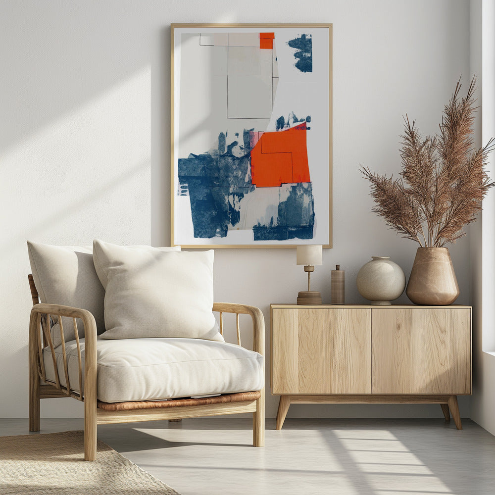 Neutrale abstrakte Formen auf Weiß 3 | Poster