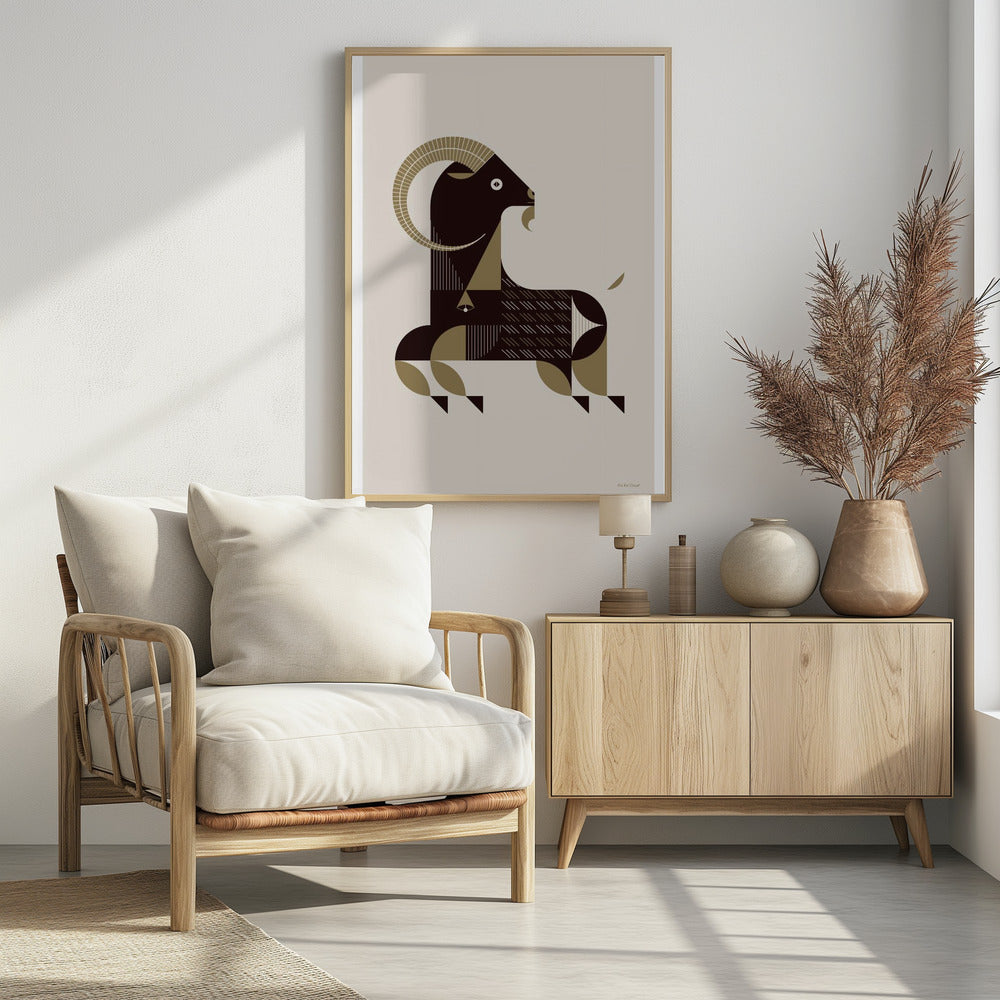 Goldene Tiere - Kri-Kri-Ziege (weiß) | Poster