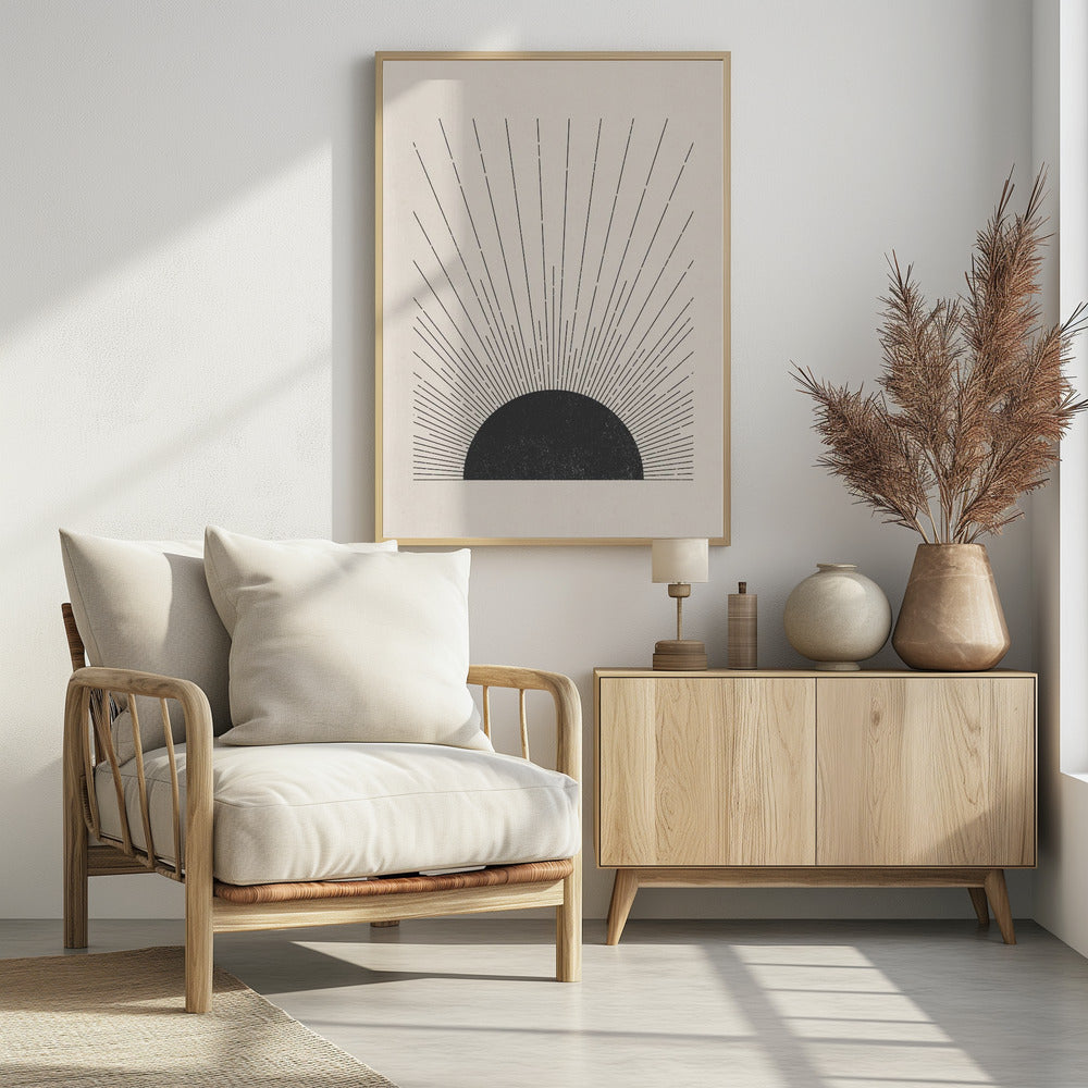 Holzschnitt Die Sonne Illustration | Poster