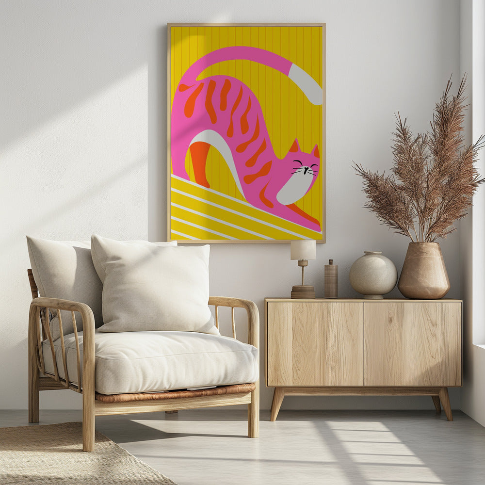Dösende Schnurrhaare, leuchtende, entzückende Katze | Poster