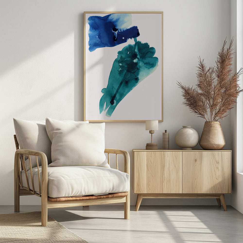 Abstrakte Aquarell-Lavierungen Formen 1 | Poster