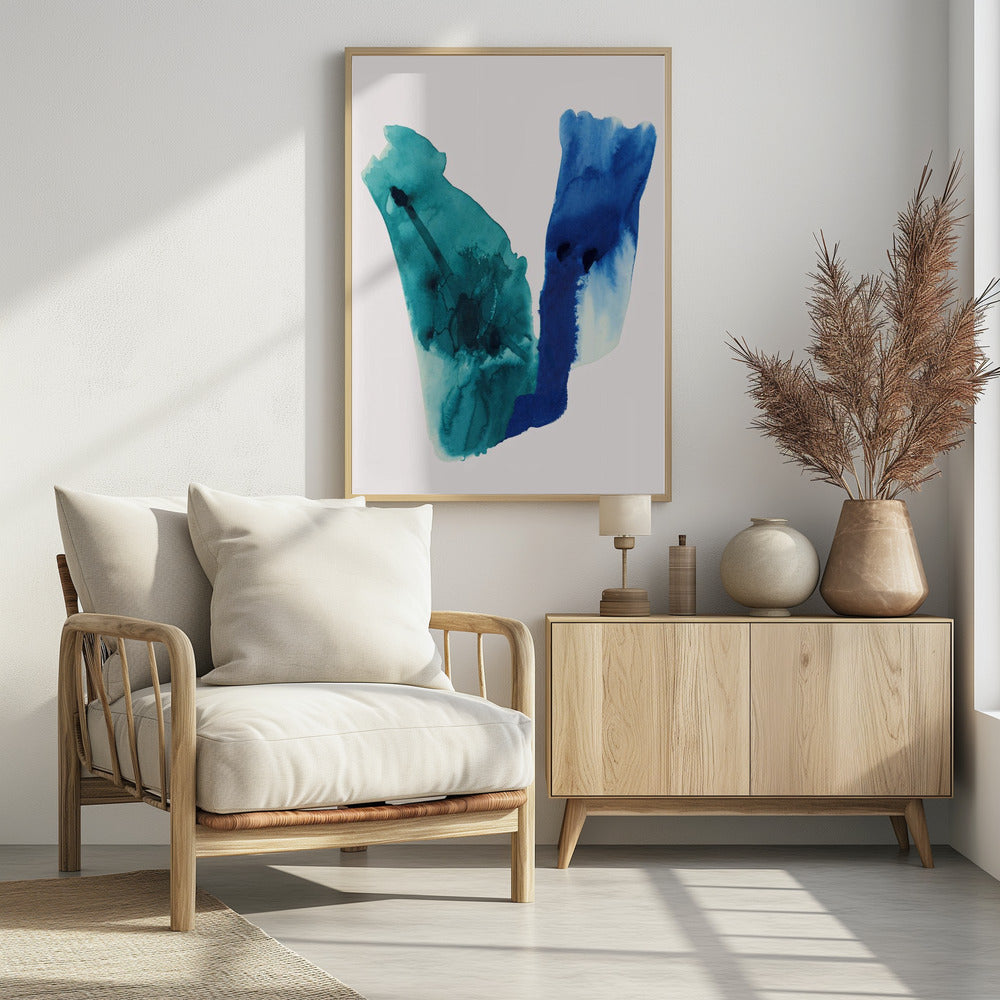 Abstrakte Aquarell-Lavierungen Formen 2 | Poster