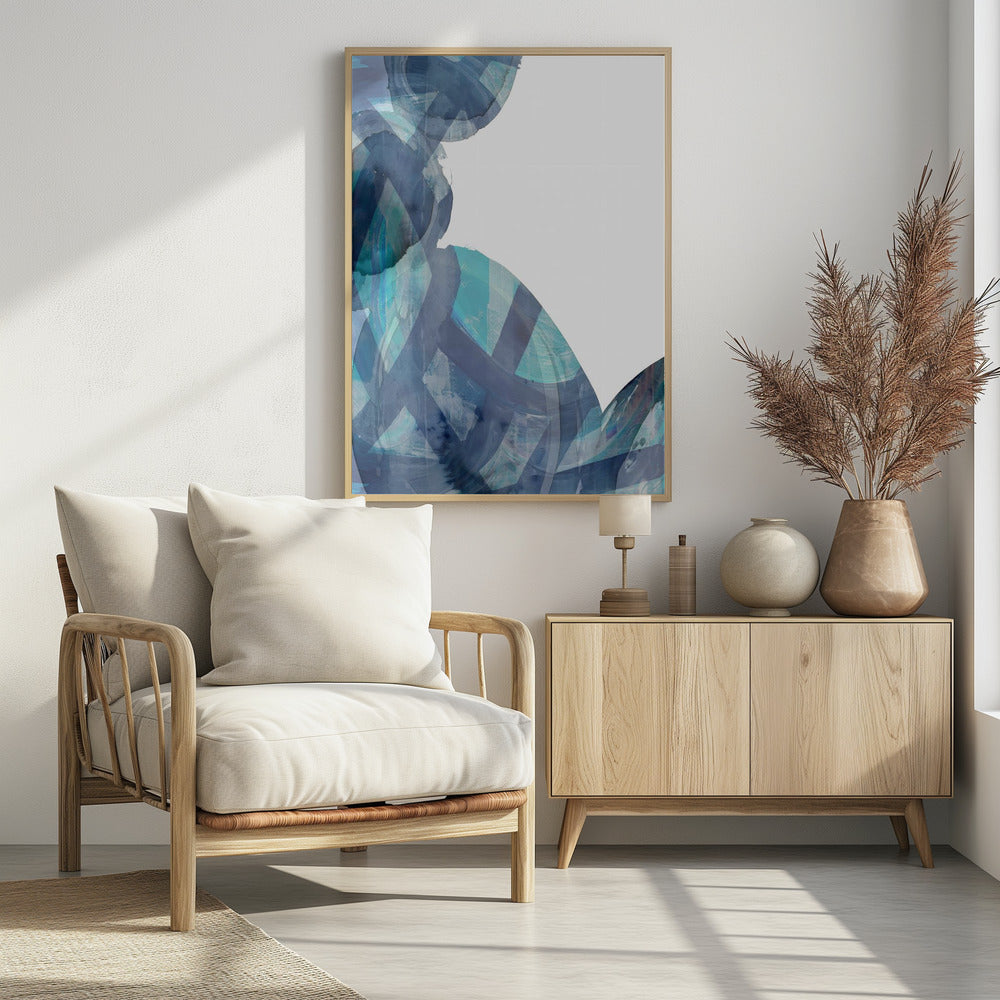 Blaue abstrakte Wirbel 1 | Poster