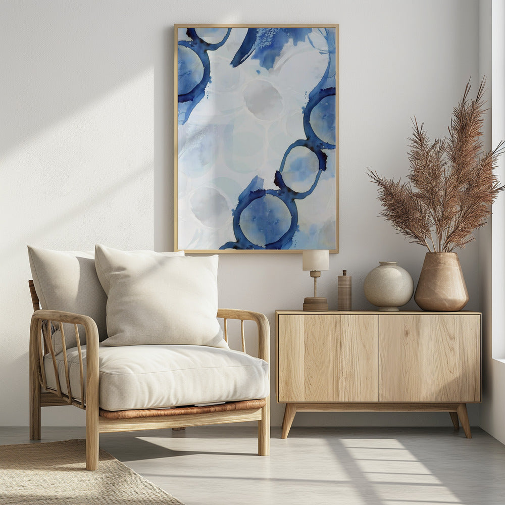 Blaue abstrakte Wirbel 3 | Poster