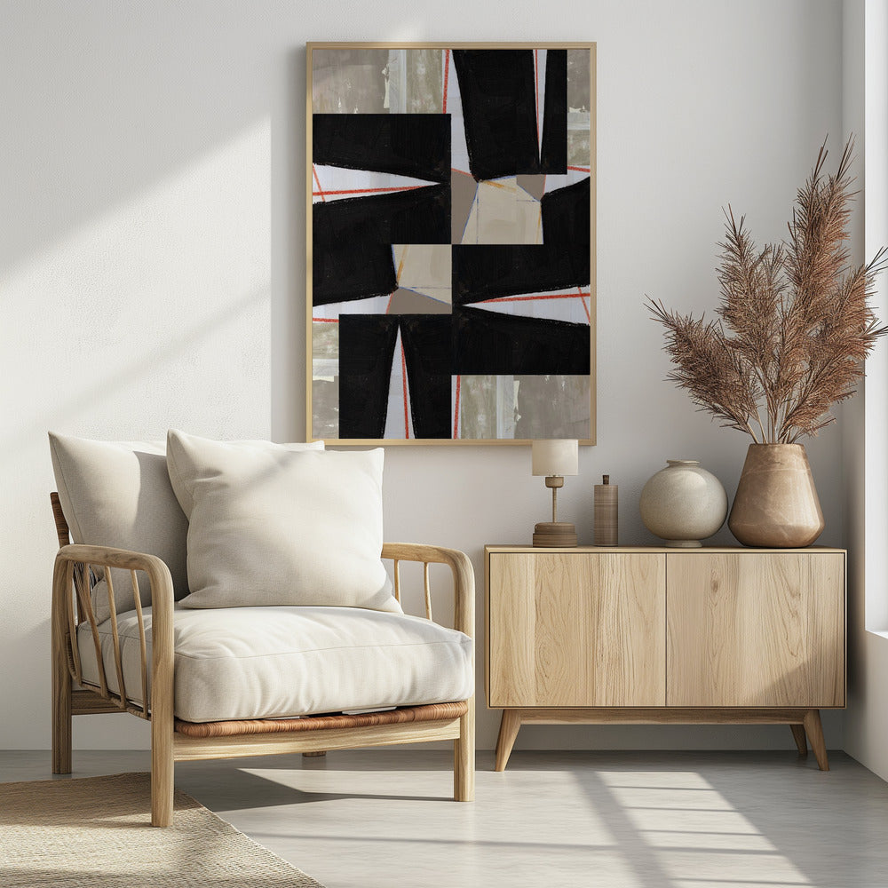 Abstraktes schwarzes Puzzle 1 | Poster