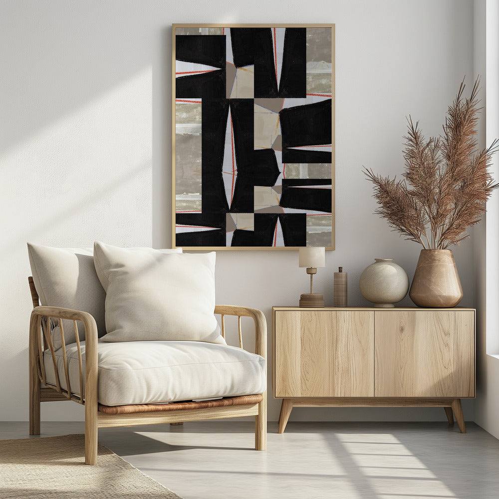 Abstraktes schwarzes Puzzle 2 | Poster
