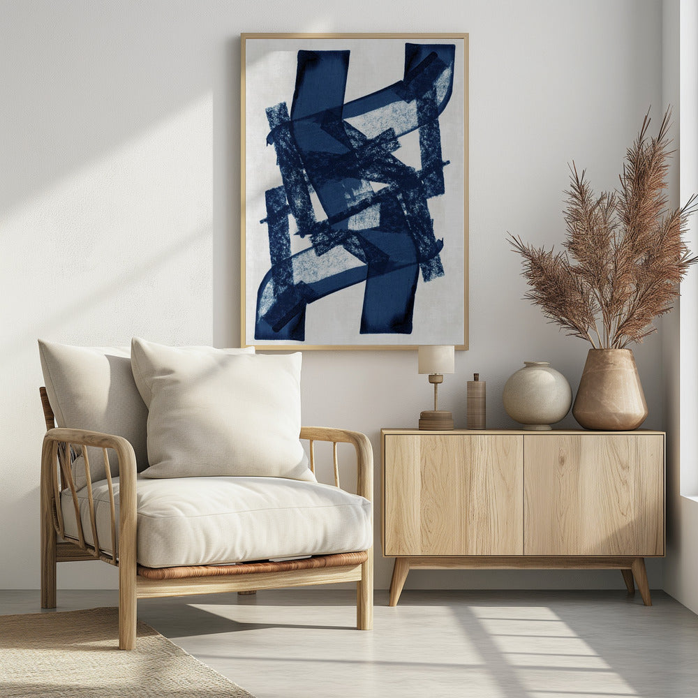 Abstrakte blaue Struktur 1 | Poster