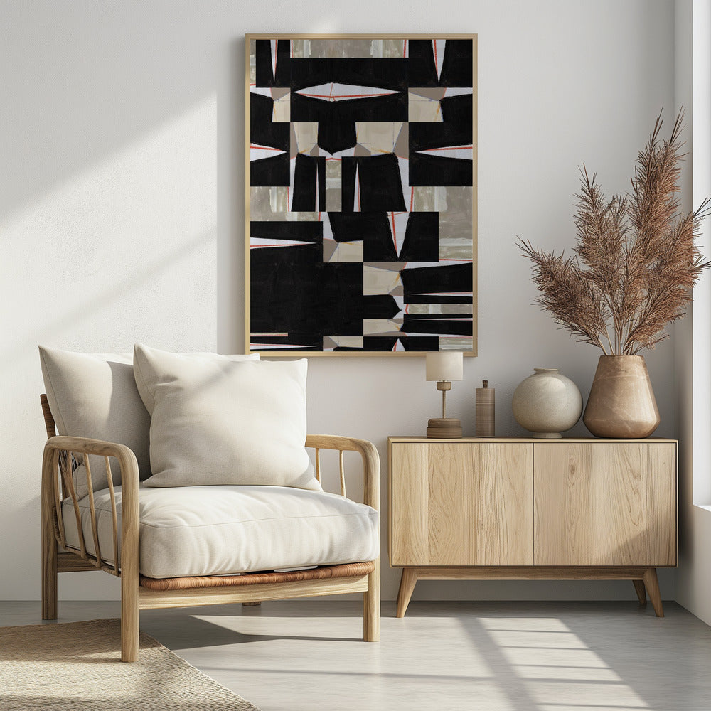 Abstraktes schwarzes Puzzle 3 | Poster