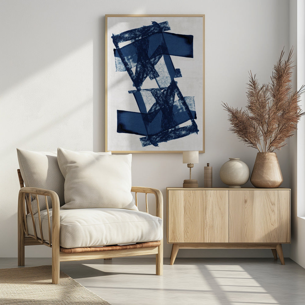 Abstrakte blaue Struktur 3 | Poster