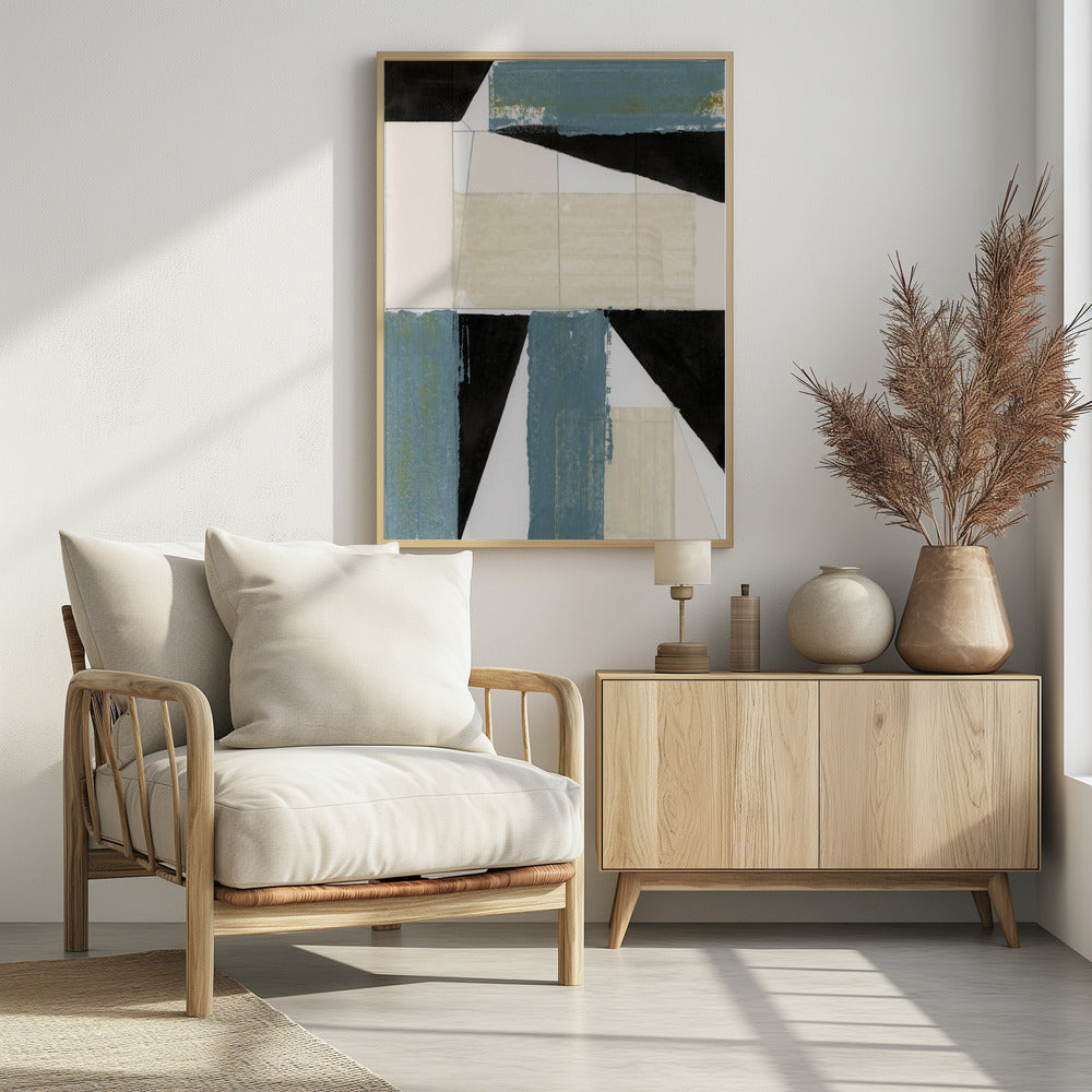 Abstrakte blaue Formen Nr. 2 Druck | Poster