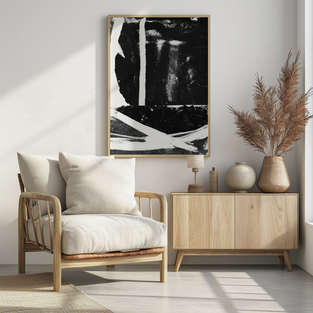 Abstrakter Druck mit schwarzer Tinte | Poster