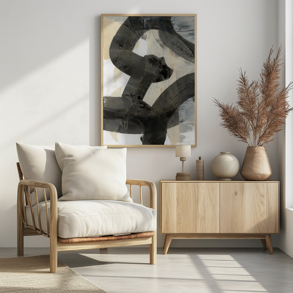 Abstract Hammered Black Neutral 1 | Poster