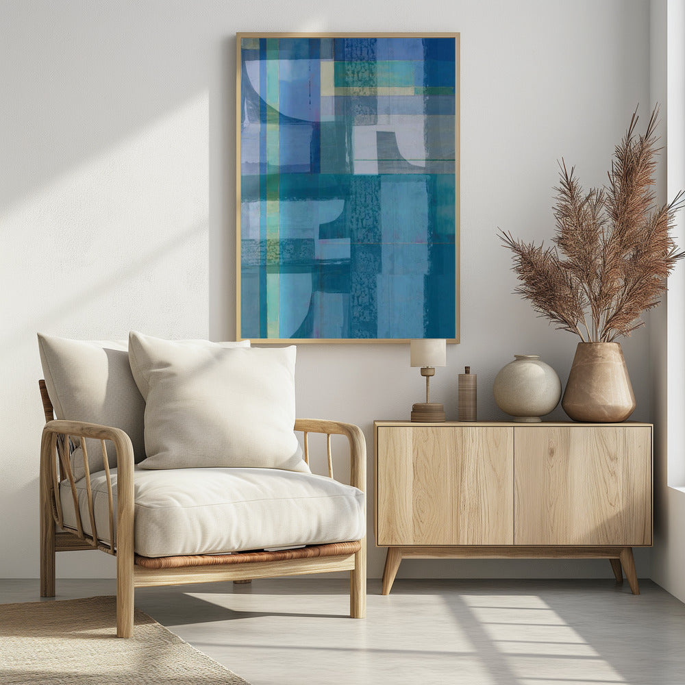 Abstrakte Blau- und Neutraltöne 4jpg | Poster