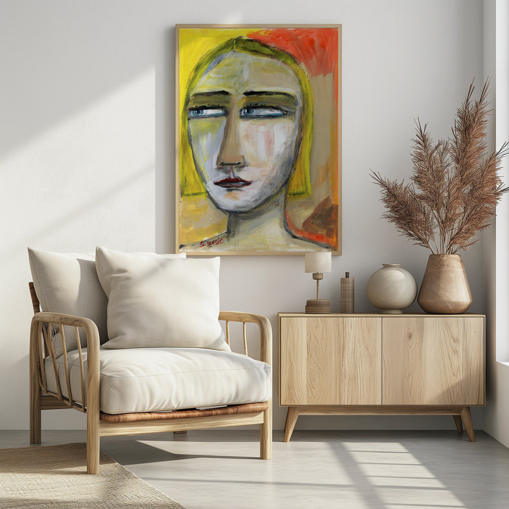 Dame mit zusammengekniffenen Augen | Poster