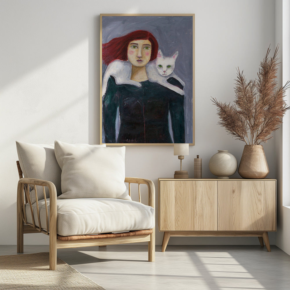 Die Dame und die weiße Katze | Poster
