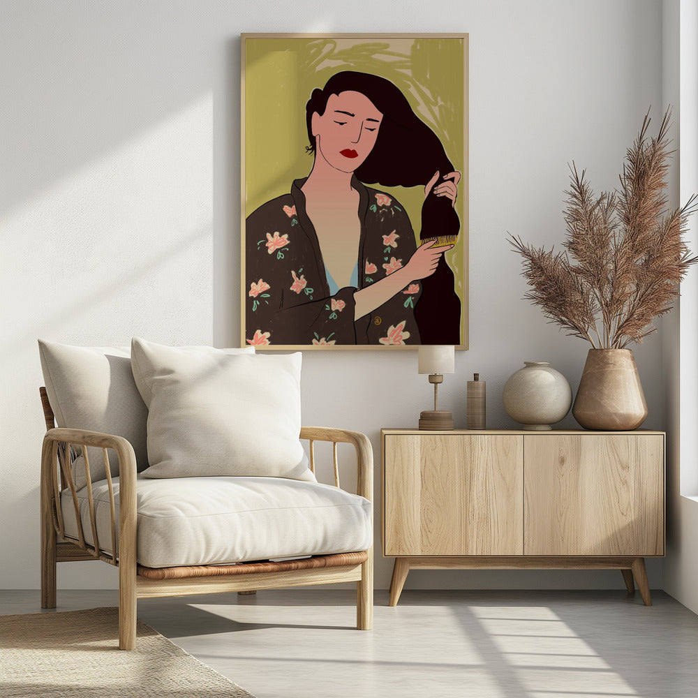 Frau mit langen Haaren | Poster