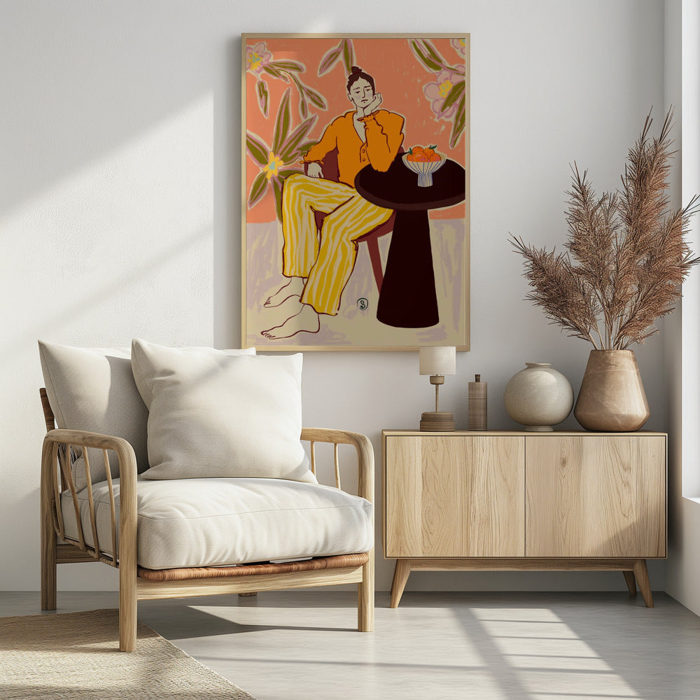 Frau mit Orangen | Poster