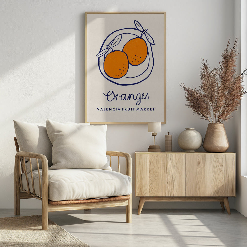 Food Art - Orangen Valencia Obstmarkt | Poster