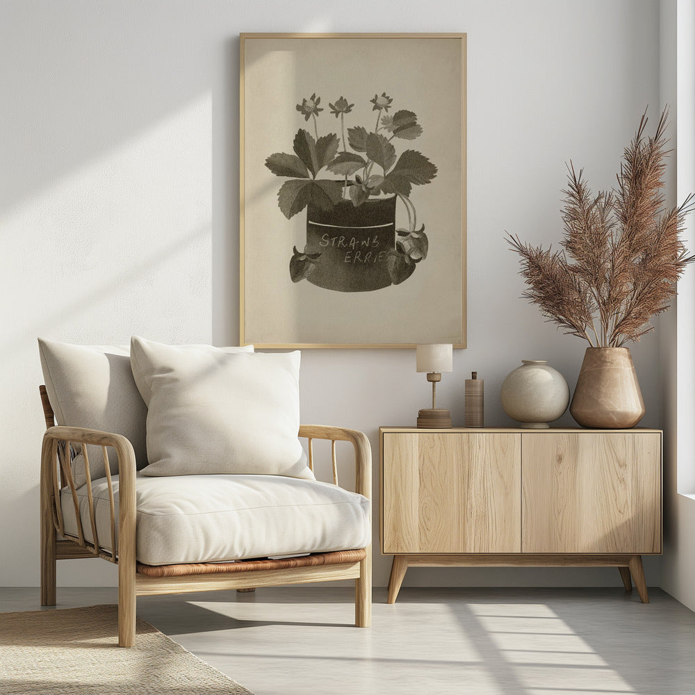 Vintage Erdbeerpflanze | Poster