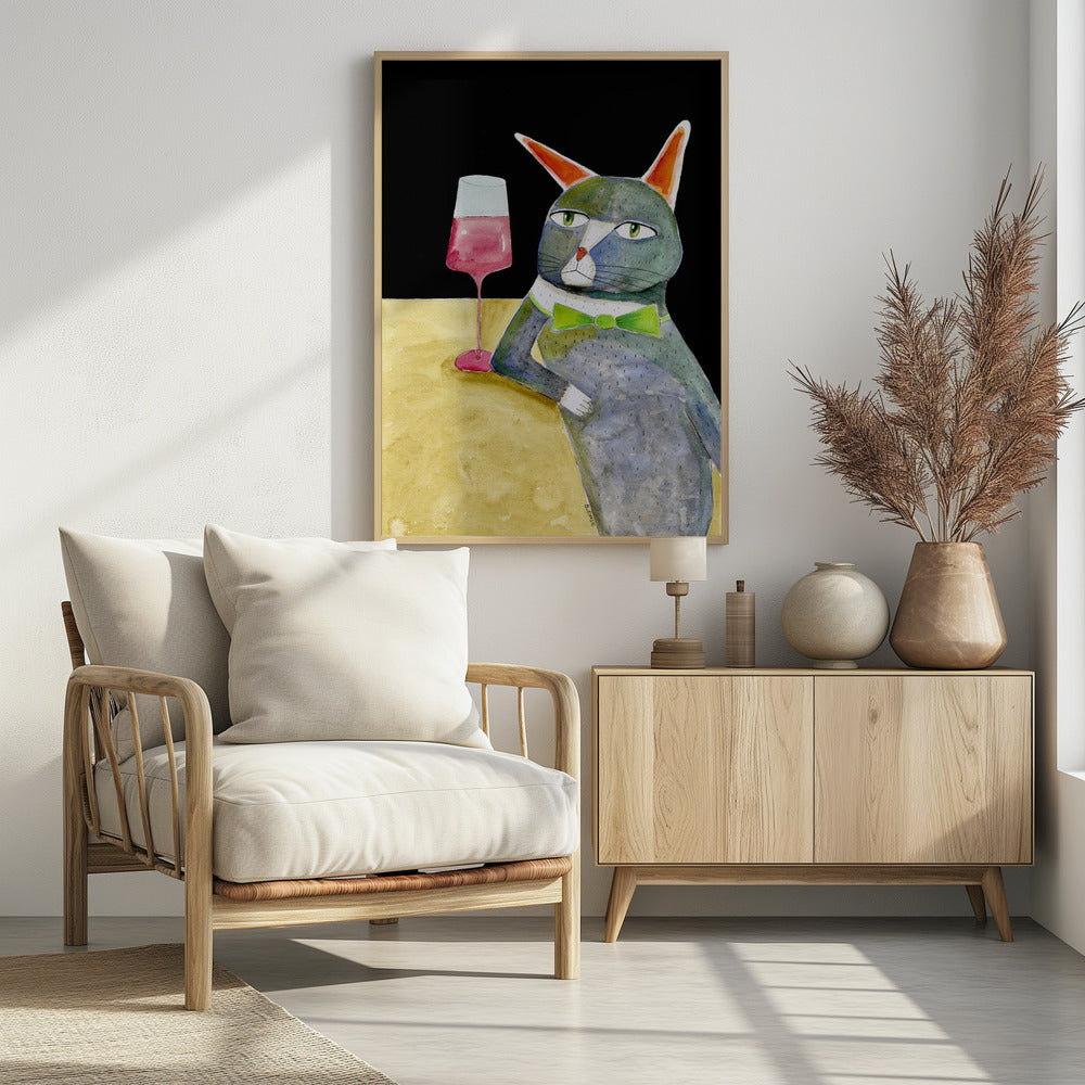 Barkatze mit Fliege | Poster